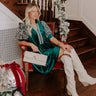 Charmed Moments Velvet Mini Dress in Hunter Green Image - 1