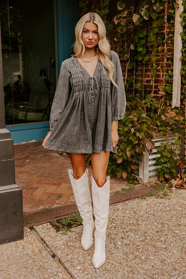 Big City Chic Denim Romper in Vintage Black Image - 1