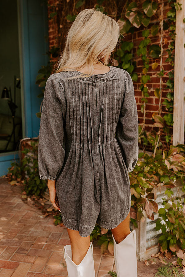 Big City Chic Denim Romper in Vintage Black Image - 4