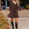 Paris Nights Floral Velvet Mini Dress Image - 1