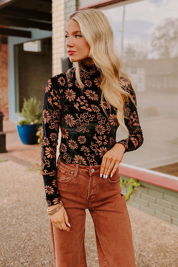 Paris Nights Floral Velvet Top Image - 2