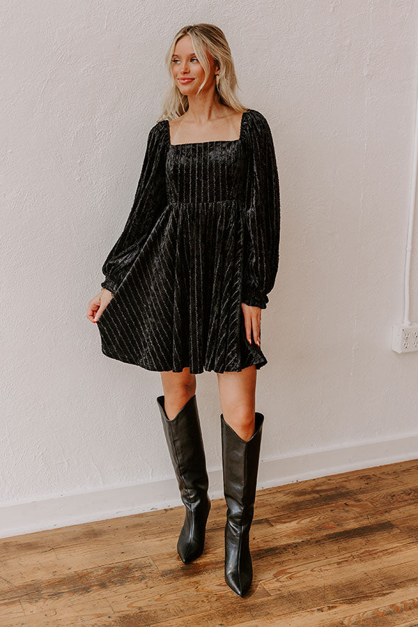 Kiss At Midnight Velvet Mini Dress Image - 1