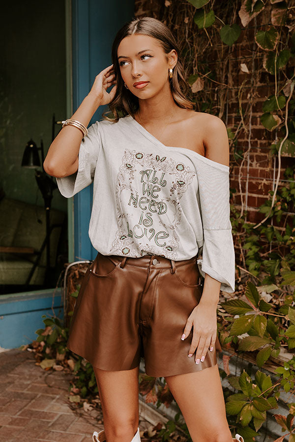 All We Need Is Love Vintage-Wash Graphic Tee Image - 1