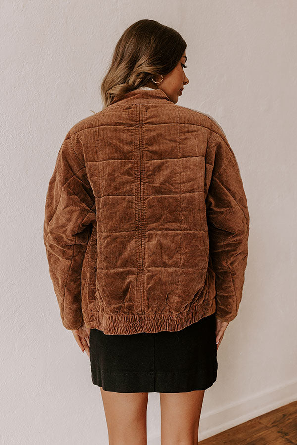Cozy Moment Corduroy Jacket in Chocolate Image - 4