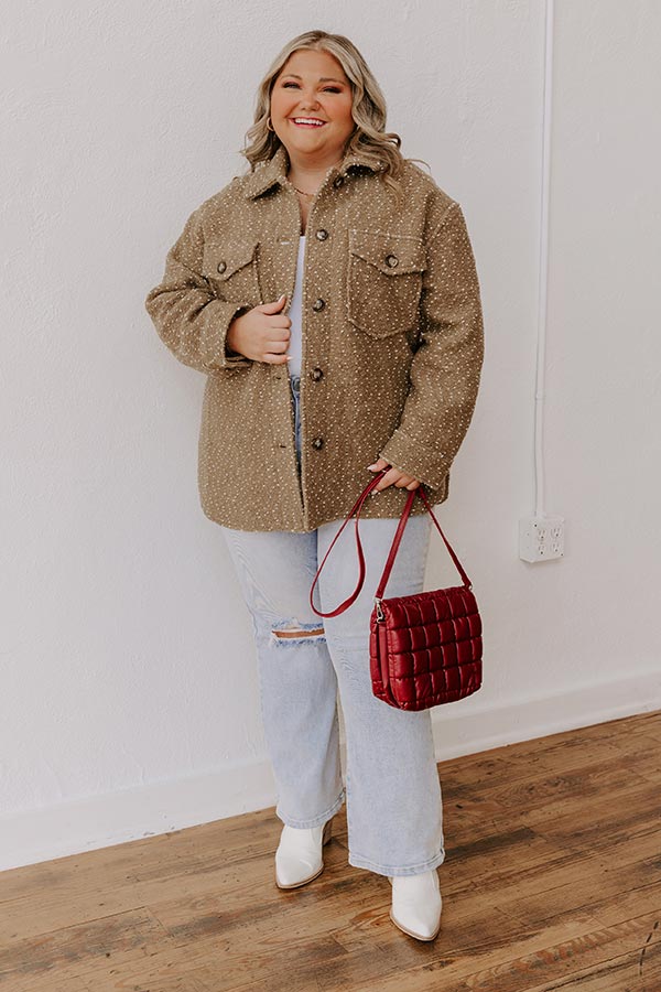 Cappuccino Cozy Wool-Blend Jacket Curves Image - 1