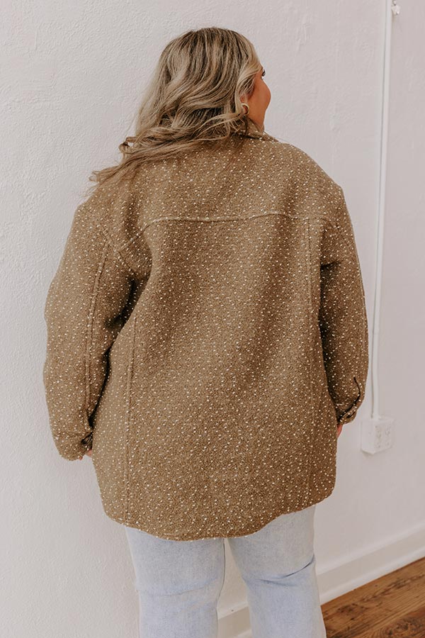 Cappuccino Cozy Wool-Blend Jacket Curves Image - 4