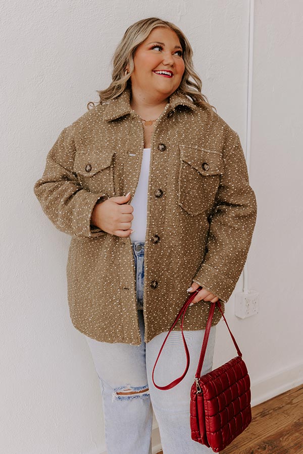 Cappuccino Cozy Wool-Blend Jacket Curves Image - 2