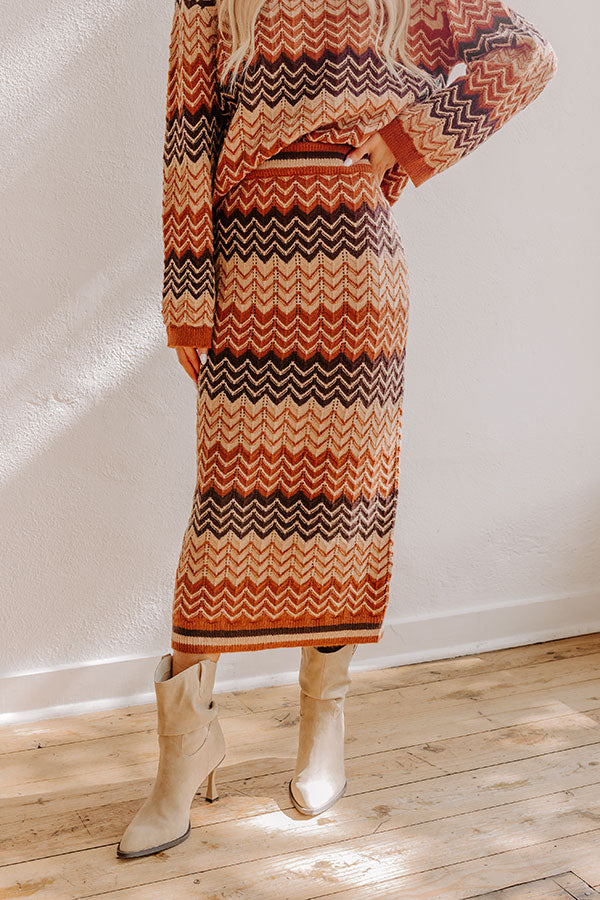 Coffee Shop Cuddles High Waist Knit Maxi Skirt Image - 2