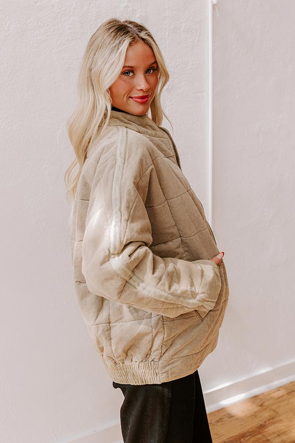 Cozy Moment Corduroy Jacket in Warm Taupe Image - 4