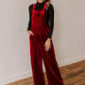 Holiday Cheer Velvet Jumpsuit in Wine Image - 1
