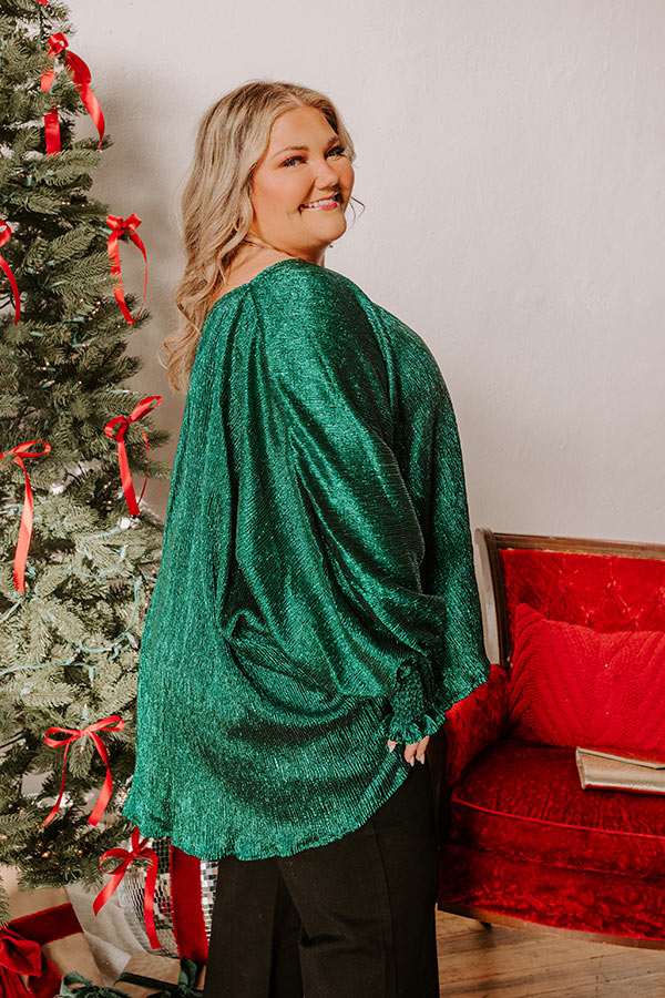 Evergreen Elegance Metallic Oversized Top Curves Image - 5