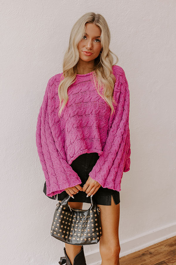 Cozy Mindset Cable Knit Chenille Sweater Image - 2