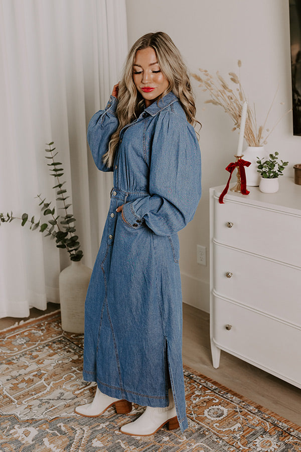 City Chic Denim Midi in Medium Wash Image - 4