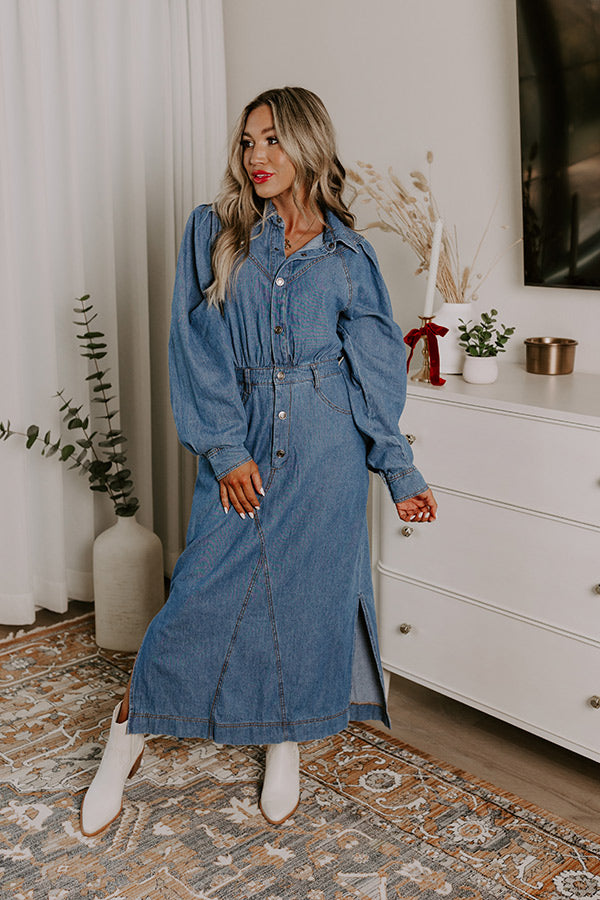 City Chic Denim Midi in Medium Wash Image - 1