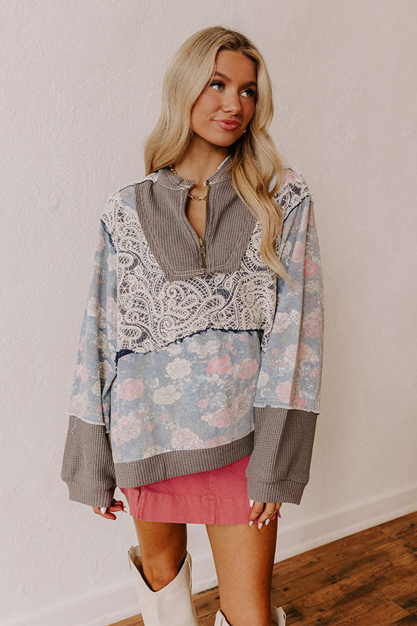 Floral Dreams Color Block Pullover Image - 1