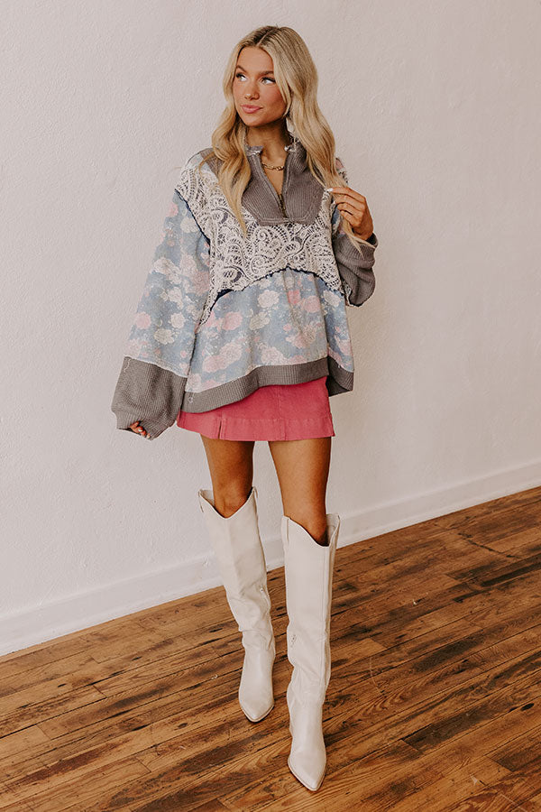 Floral Dreams Color Block Pullover Image - 2