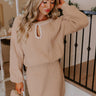 Sweet Glance Pearl Embellished Sweater Dress Image - 1