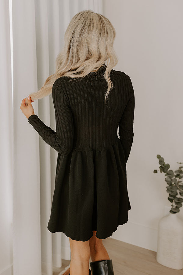 Vineyard Dreaming Knit Mini Dress in Black Image - 4