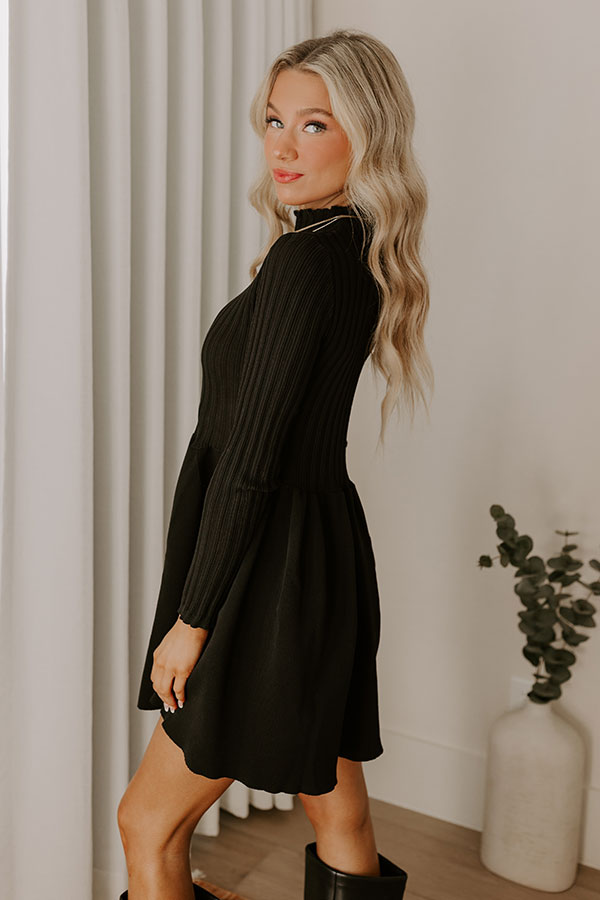 Vineyard Dreaming Knit Mini Dress in Black Image - 3