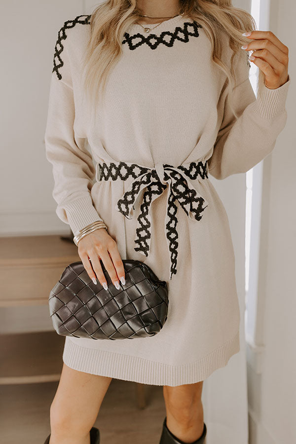 Tucson Brunch Embroidered Sweater Dress Image - 3