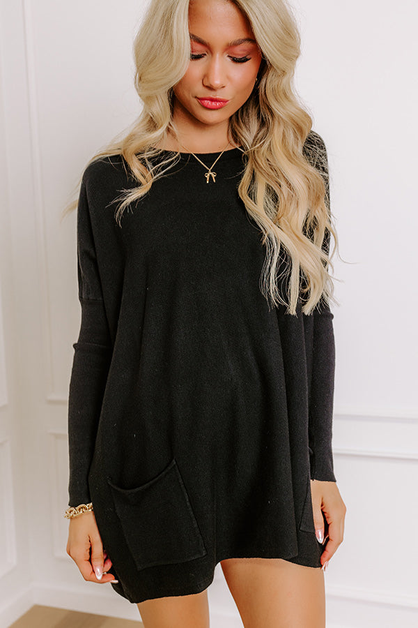Always Cozy Sweater Top in Black Image - 2
