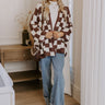 Chic Checkmate Knit Cardigan in Chestnut Image - 1