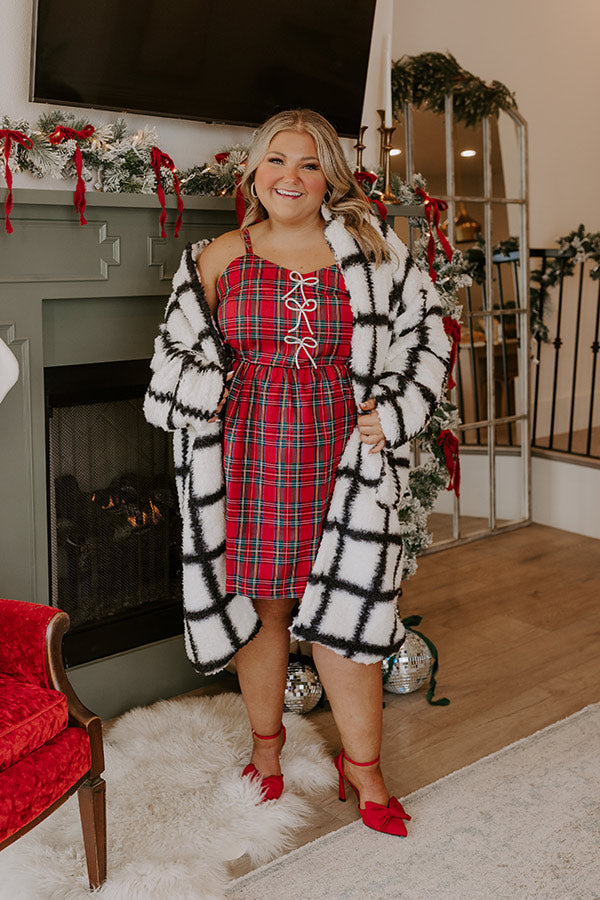 Kiss Under The Mistletoe Plaid Mini Dress Curves Image - 1