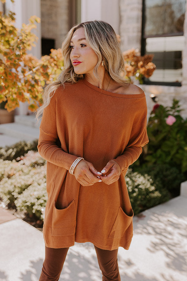 Always Cozy Sweater Top in Rust Image - 1