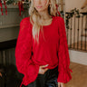 Blissful Smile Jacquard Top in Red Image - 1