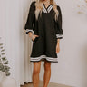 Charming Glance Knit Mini Dress in Black Image - 1