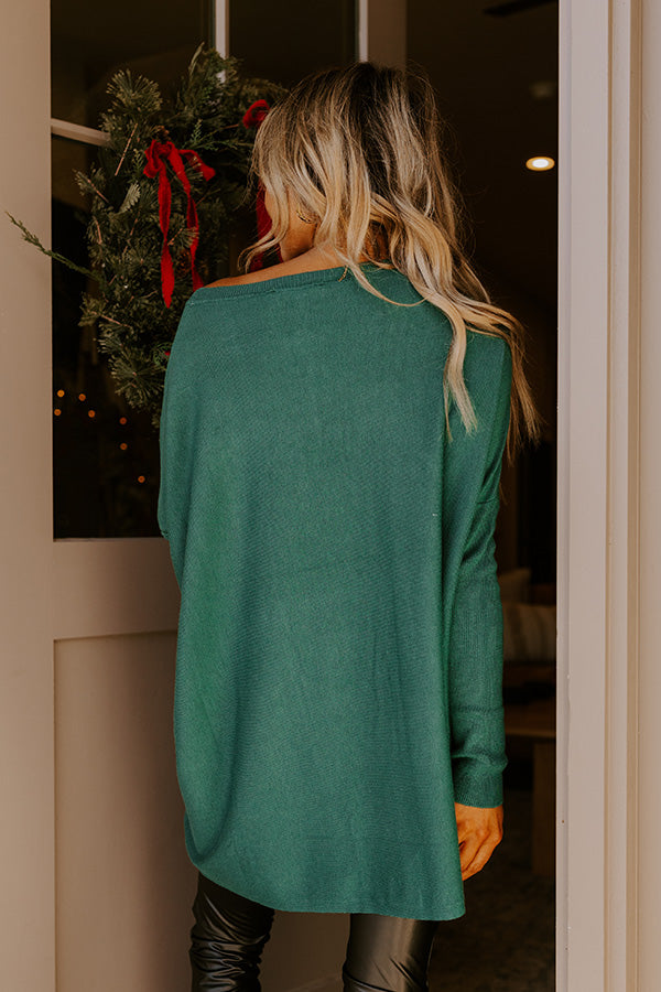 Always Cozy Sweater Top in Hunter Green Image - 3