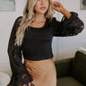 Blissful Smile Jacquard Top in Black Image - 1