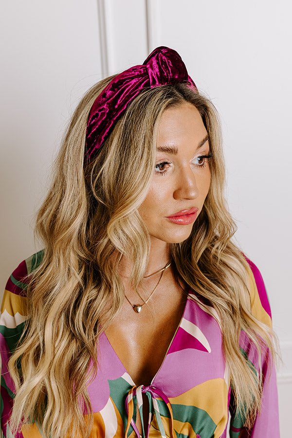 Luxe Lifestyle Velvet Headband in Windsor Wine Image - 1