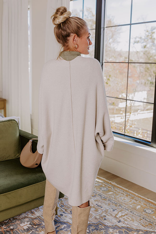 Coffee Aroma Oversized Cardigan in Light Oatmeal Image - 5