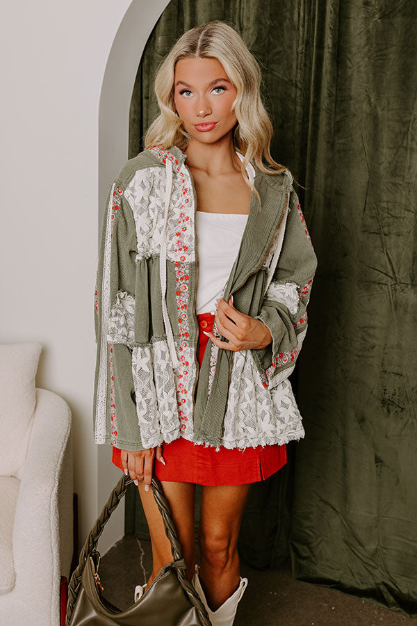 Wildflower Fields Denim Jacket in Olive Image - 2