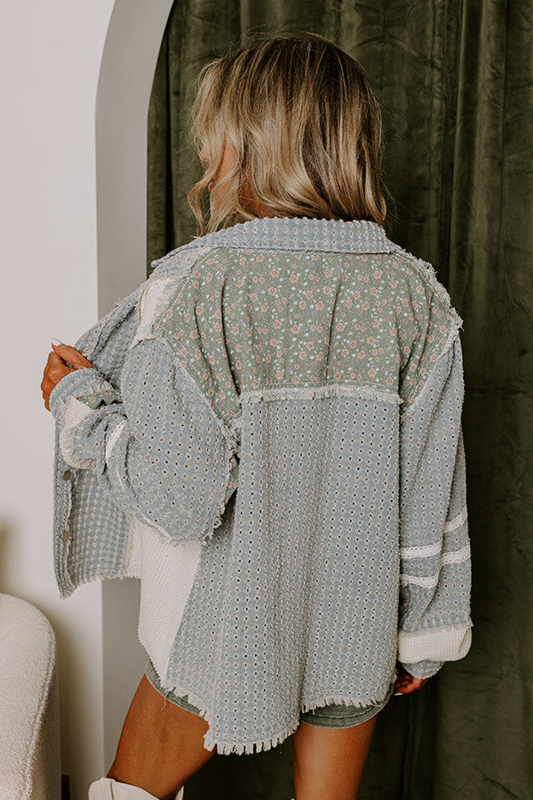 Casual Moment Perforated Denim Jacket - Impressions Online Boutique