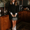 Coffee Aroma Oversized Cardigan in Black Image - 1