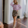 The Grace High Waist Floral Mini Skirt in Chocolate Image - 1
