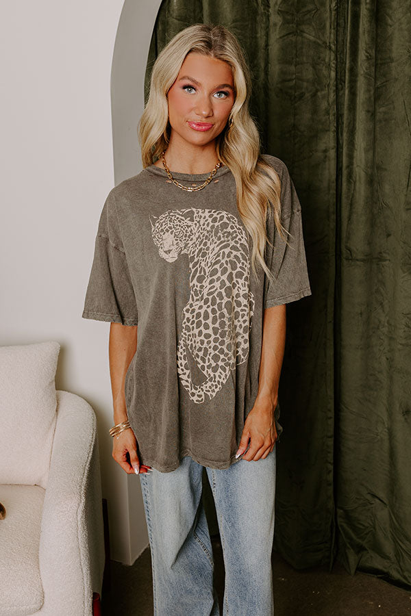 Cheetah Vintage Wash Distressed Graphic Tee