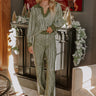 Uptown Chic High Waist Ribbed Pants in Olive Image - 1