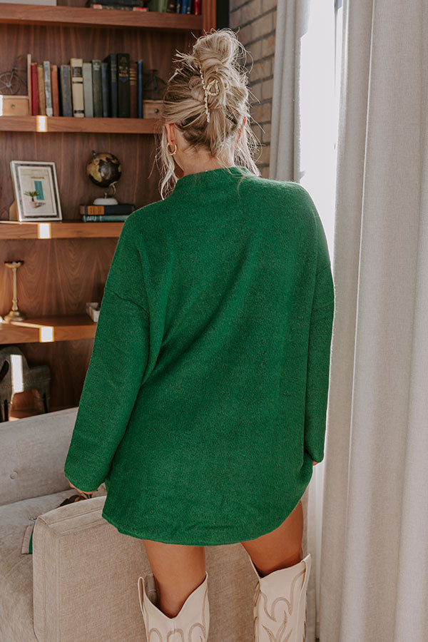 Cozy Couture Knit Sweater in Kelly Green Image - 3