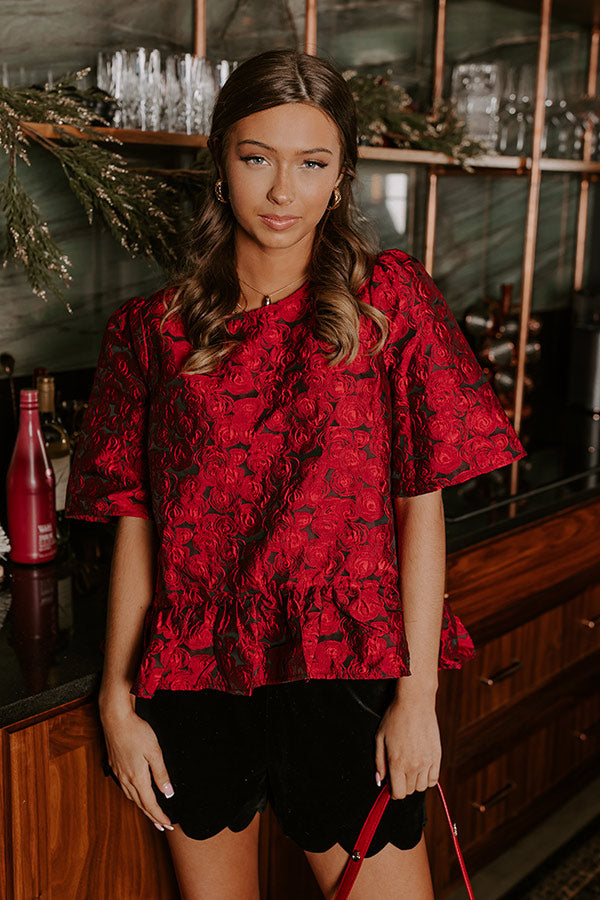 Rose Garden Romance Jacquard Top Image - 3