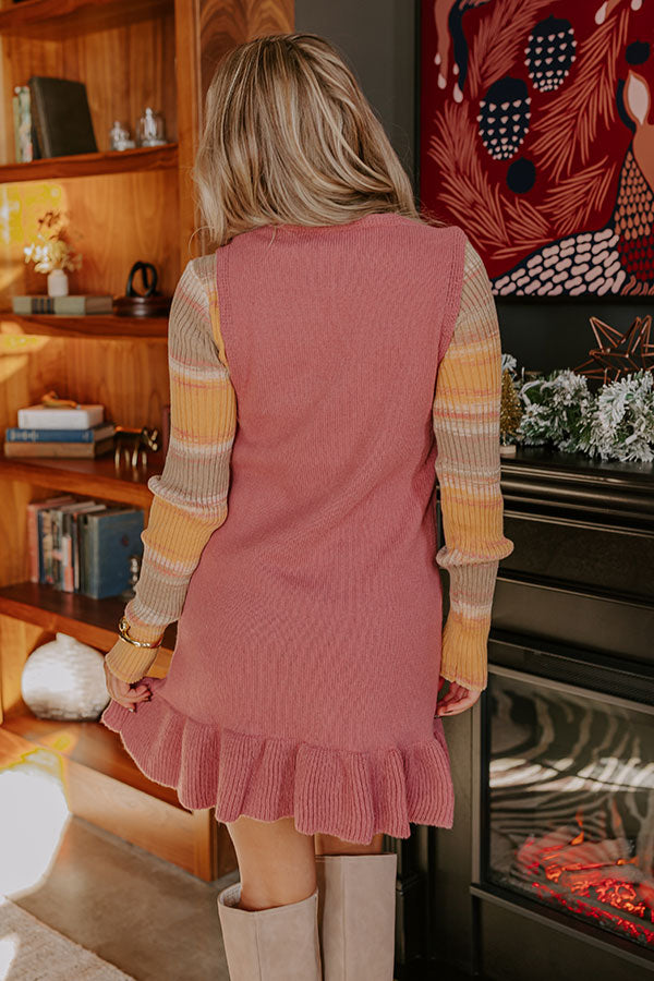 Cool Weather Crush Knit Mini Dress in Blush Image - 4