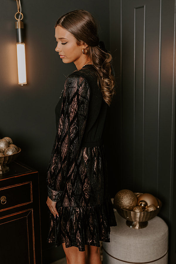 More Vino Please Velvet Mini Dress Image - 3