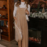 Evergreen State Of Mind Velvet Jumpsuit In Iced Latte Image - 1