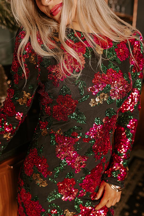 Floral Dreams Sequin Mini Dress Image - 3