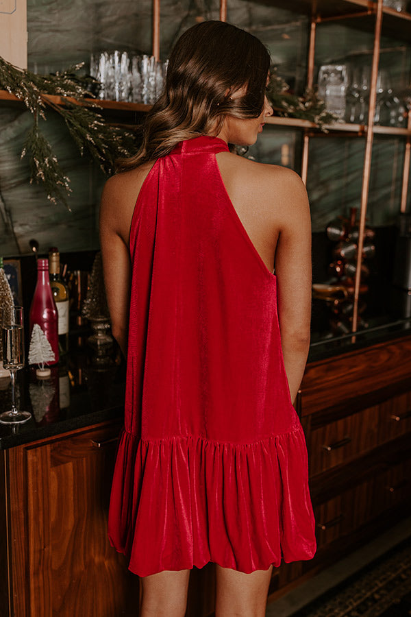 Cabernet Kisses Velvet Mini Dress Image - 4