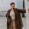 Warm Fuzzy Feeling Faux Fur Coat in Espresso Curves Image - 1
