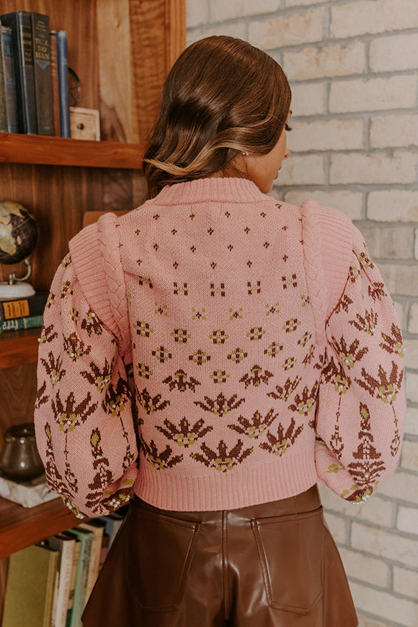 Vail Views Pearl Embellished Knit Sweater in Pink Image - 5