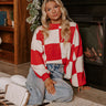 Hear The Beat Checkered Sweater In Red Image - 1